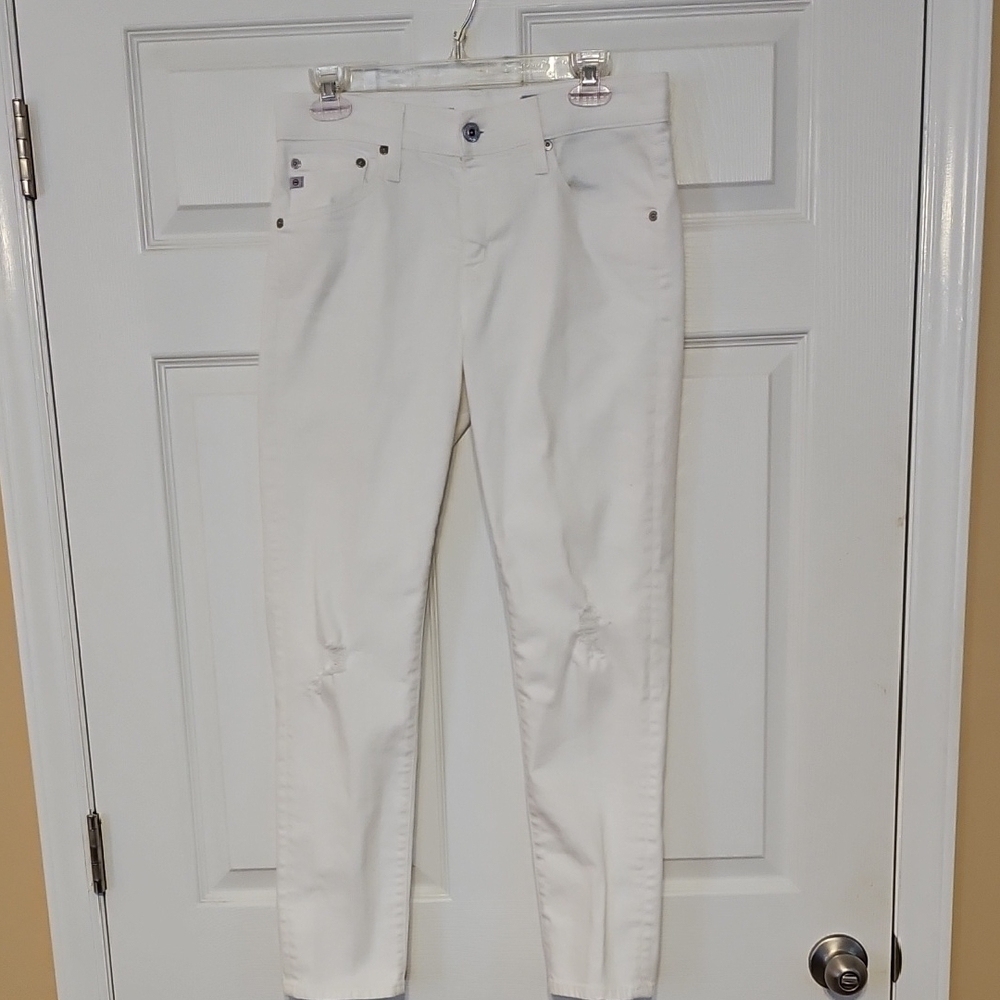 AG Adriano Goldschmied Women's Ex-boyfriend Slouchy Slim White AG-ED DENIM Jeans